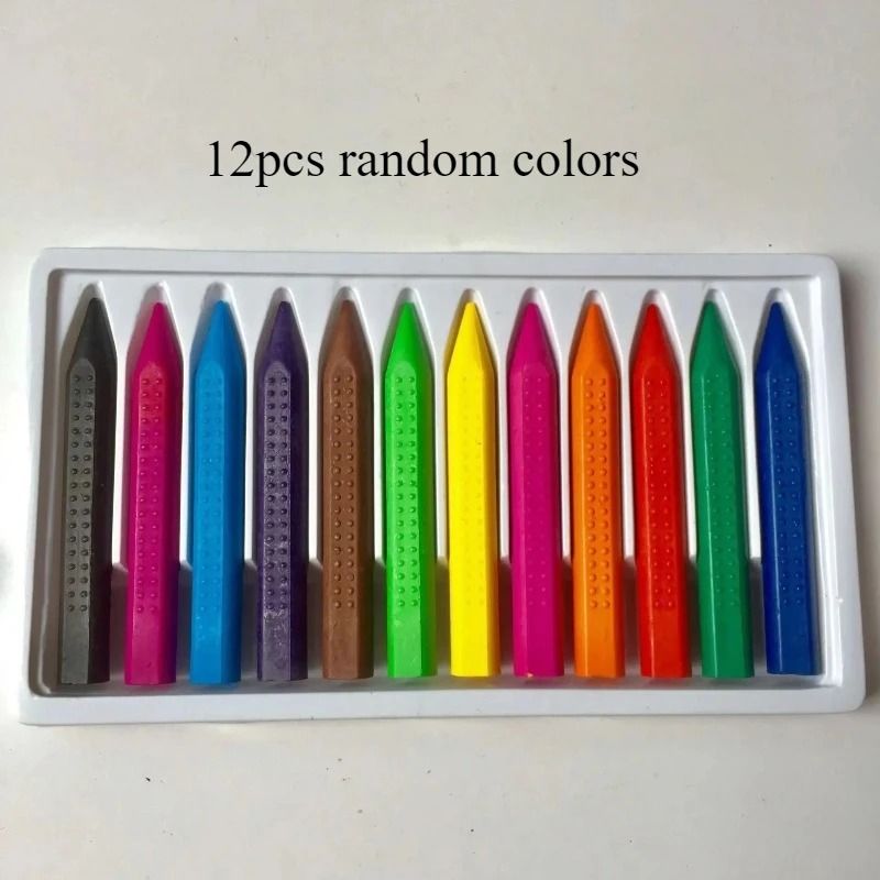 12 Piece Washable Color Crayons for Kids Non Toxic and No Mess Drawing Sticks