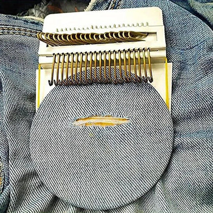 Handheld Darning Loom Tool for Mending Fabric Holes and Restoring Stitch Patterns