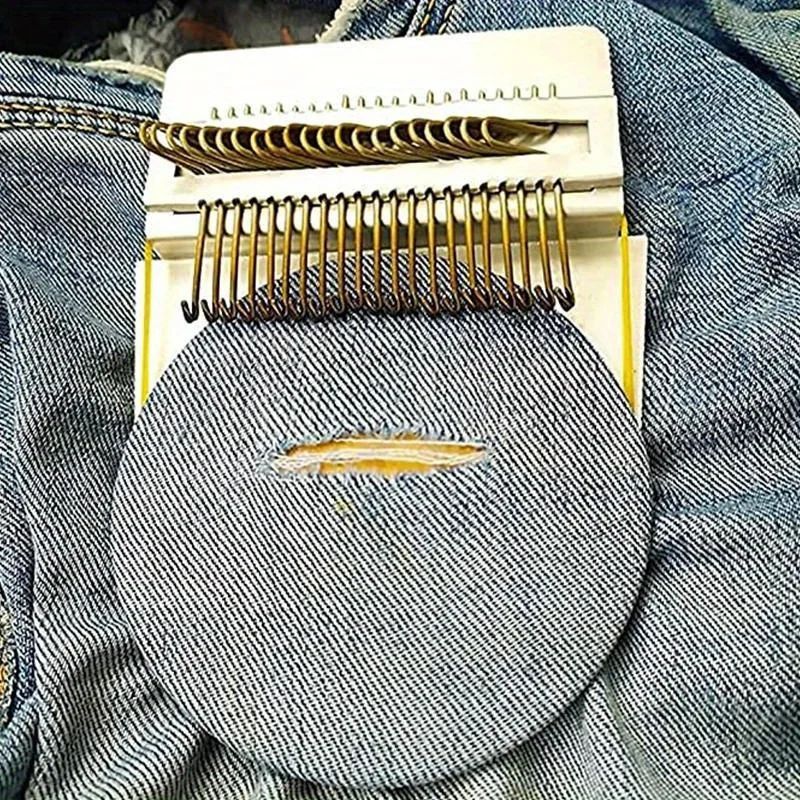 Hand Darning Loom Tool for Fast Fabric Repairs, Reinforcement & Decorative Patching