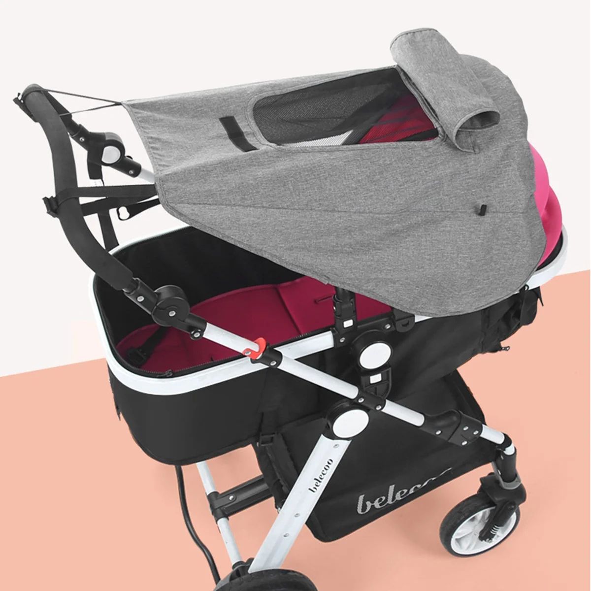 UV-Resistant Stroller Sunshade Cover – High-View Bidirectional Canopy, Easy-Install Baby Sun Protection