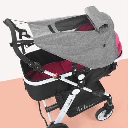 UV-Resistant Stroller Sunshade Cover – High-View Bidirectional Canopy, Easy-Install Baby Sun Protection