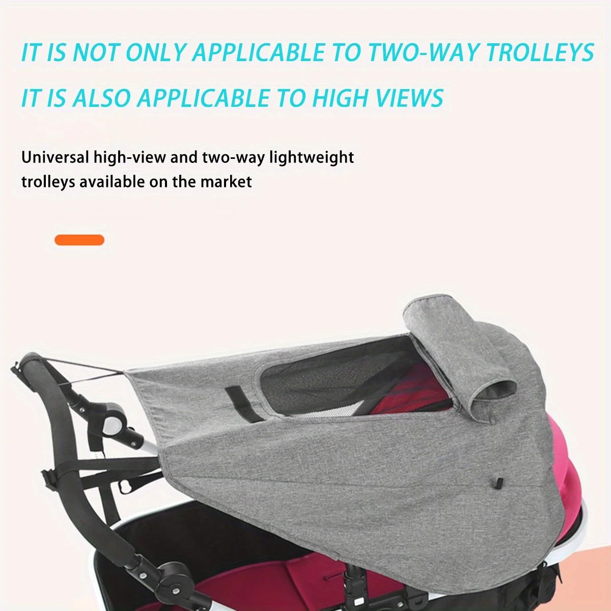 UV-Resistant Stroller Sunshade Cover – High-View Bidirectional Canopy, Easy-Install Baby Sun Protection
