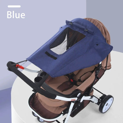 UV-Resistant Stroller Sunshade Cover – High-View Bidirectional Canopy, Easy-Install Baby Sun Protection