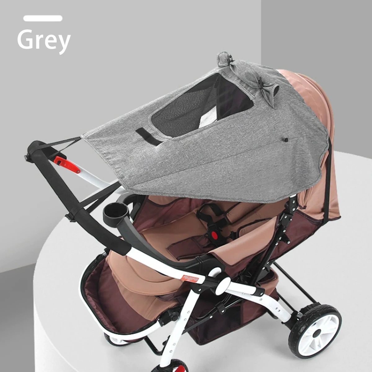 UV-Resistant Stroller Sunshade Cover – High-View Bidirectional Canopy, Easy-Install Baby Sun Protection