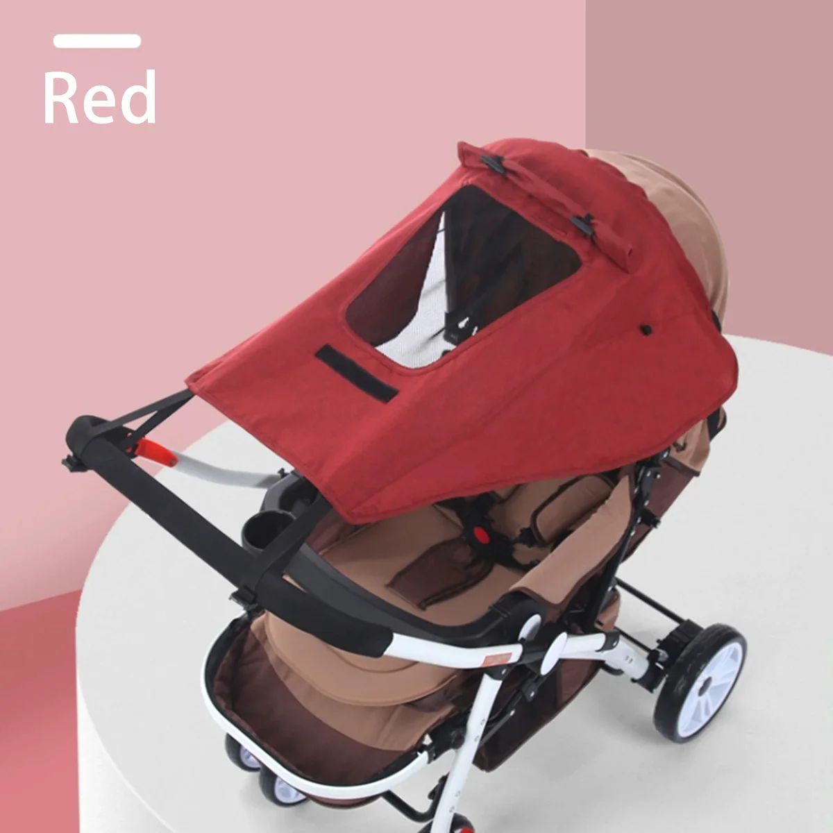 UV-Resistant Stroller Sunshade Cover – High-View Bidirectional Canopy, Easy-Install Baby Sun Protection