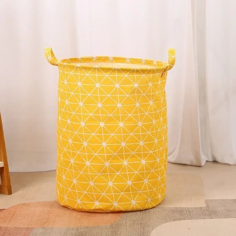 Foldable Cotton Linen Laundry Hamper Large Laundry Storage Bag