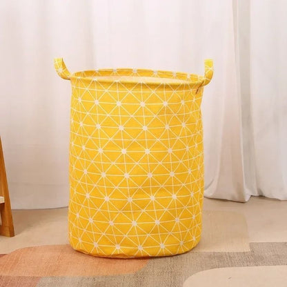 Foldable Cotton Linen Laundry Hamper Large Laundry Storage Bag