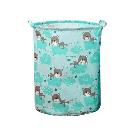 Foldable Cotton Linen Laundry Hamper Large Laundry Storage Bag