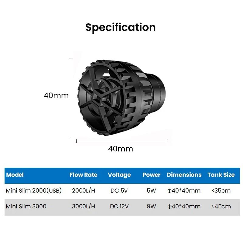 Third-Generation Ultra-Compact Mini Aquarium Wave Maker