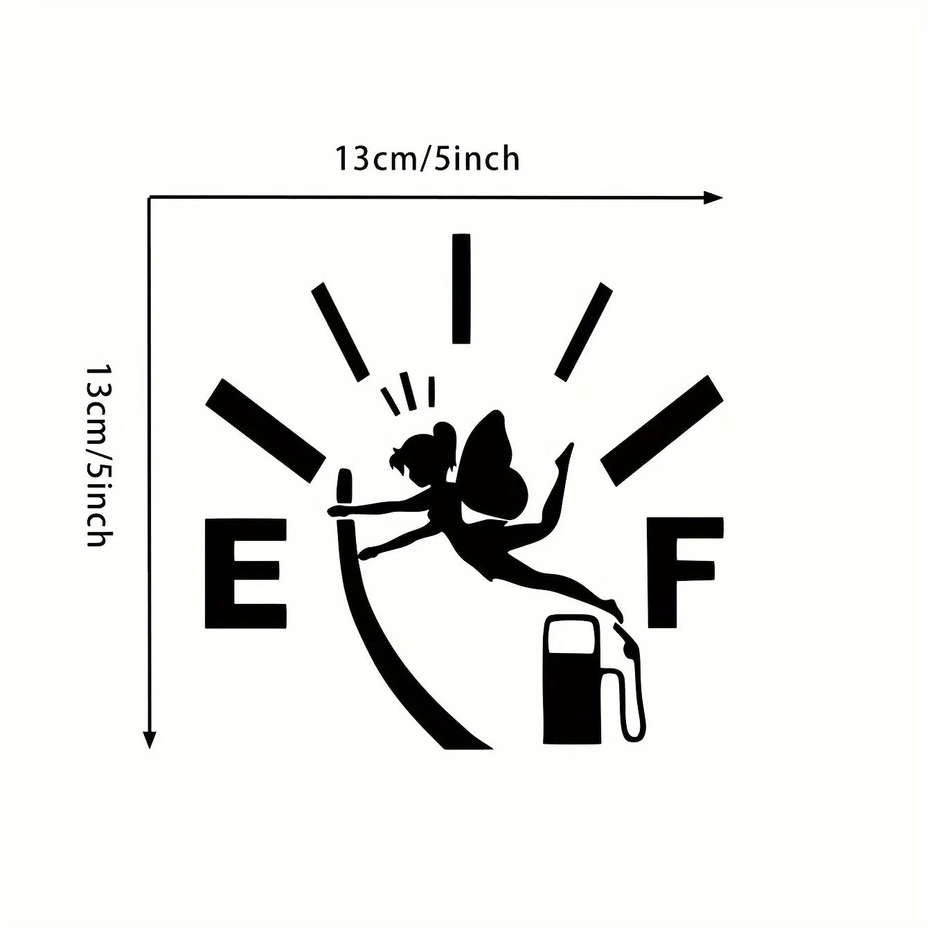 Fairy Fuel Tank Cap Sticker – Cute Car Gas Cap Decal, Vinyl Waterproof Fuel Gauge Sticker