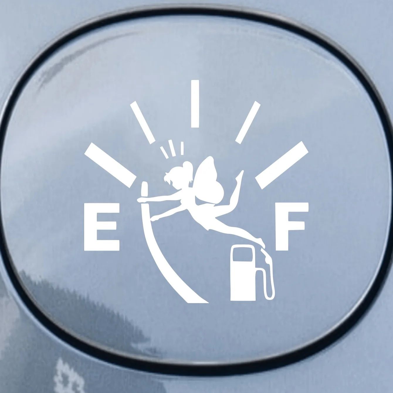 Fairy Fuel Tank Cap Sticker – Cute Car Gas Cap Decal, Vinyl Waterproof Fuel Gauge Sticker