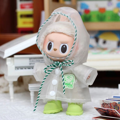 Heart-Print Macaron Doll Raincoat Outfit for 6.7-In Dolls