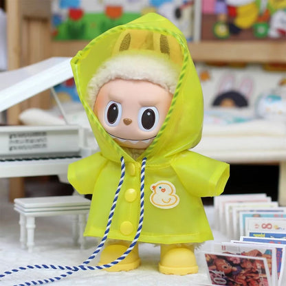 Heart-Print Macaron Doll Raincoat Outfit for 6.7-In Dolls