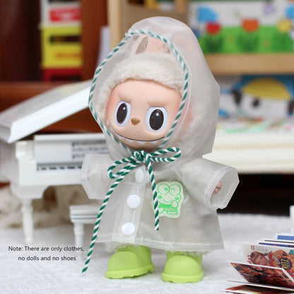 Heart-Print Macaron Doll Raincoat Outfit for 6.7-In Dolls