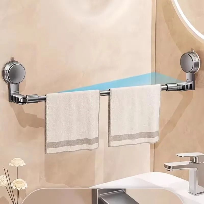 Retractable No Drilling Towel Rack Suction Cup Wall Mounted Towel Holder