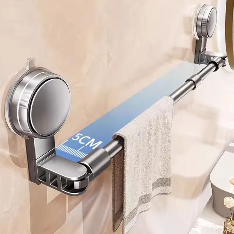 Retractable No Drilling Towel Rack Suction Cup Wall Mounted Towel Holder