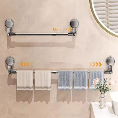 Retractable No Drilling Towel Rack Suction Cup Wall Mounted Towel Holder