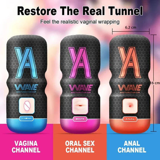 Strong Suction Male Masturbation Cup – Realistic Textured Stroker Sleeve, Soft Silicone Pleasure Massager for Men