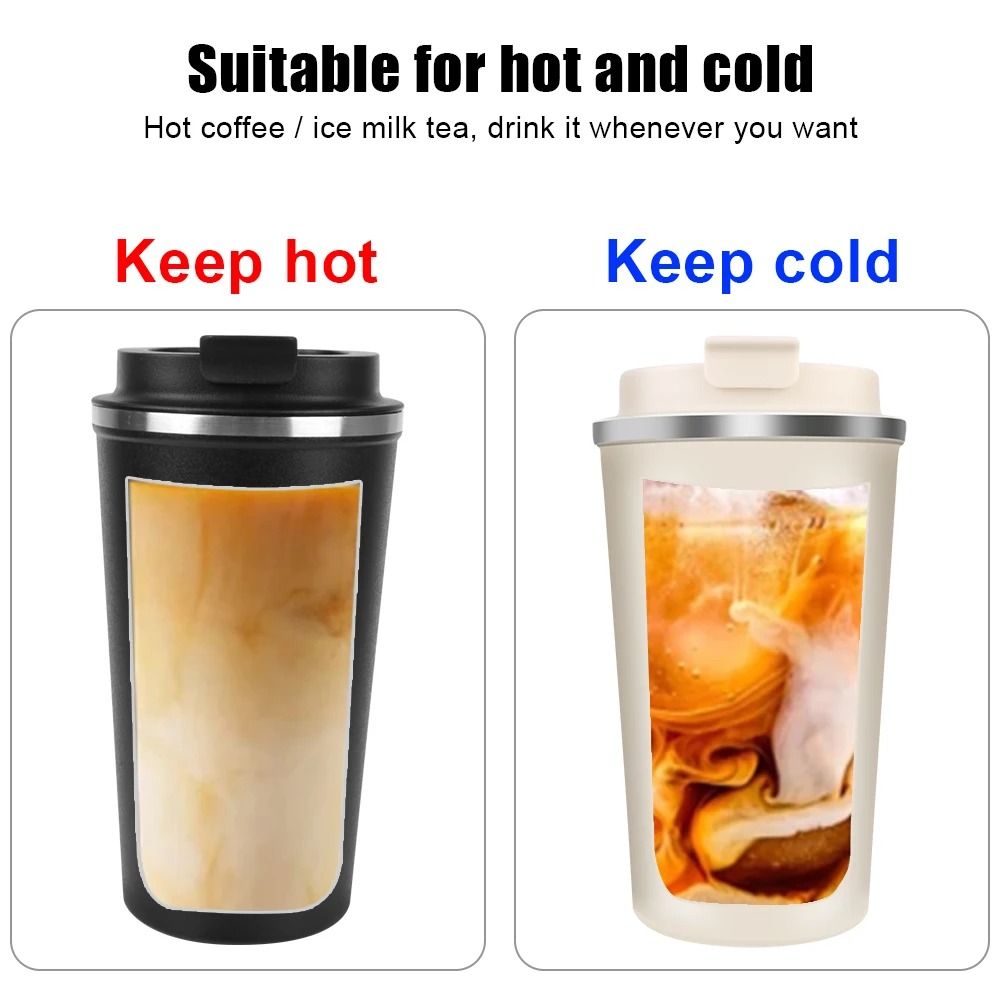 Stainless Steel Travel Thermos Mug Leak Proof Double Wall Coffee Cup 380 ML 510 ML