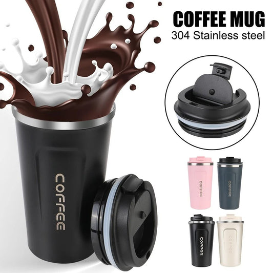 Stainless Steel Travel Thermos Mug Leak Proof Double Wall Coffee Cup 380 ML 510 ML