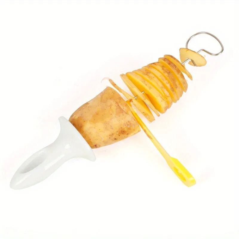 Campfire Spiral Potato Skewer Kit – 6pc potato spiral cutter & campfire potato skewers Set for BBQ Snacks