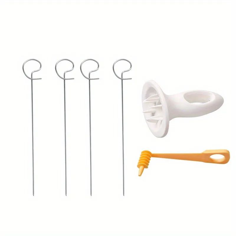 Campfire Spiral Potato Skewer Kit – 6pc potato spiral cutter & campfire potato skewers Set for BBQ Snacks