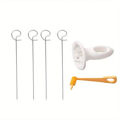 Campfire Spiral Potato Skewer Kit – 6pc potato spiral cutter & campfire potato skewers Set for BBQ Snacks