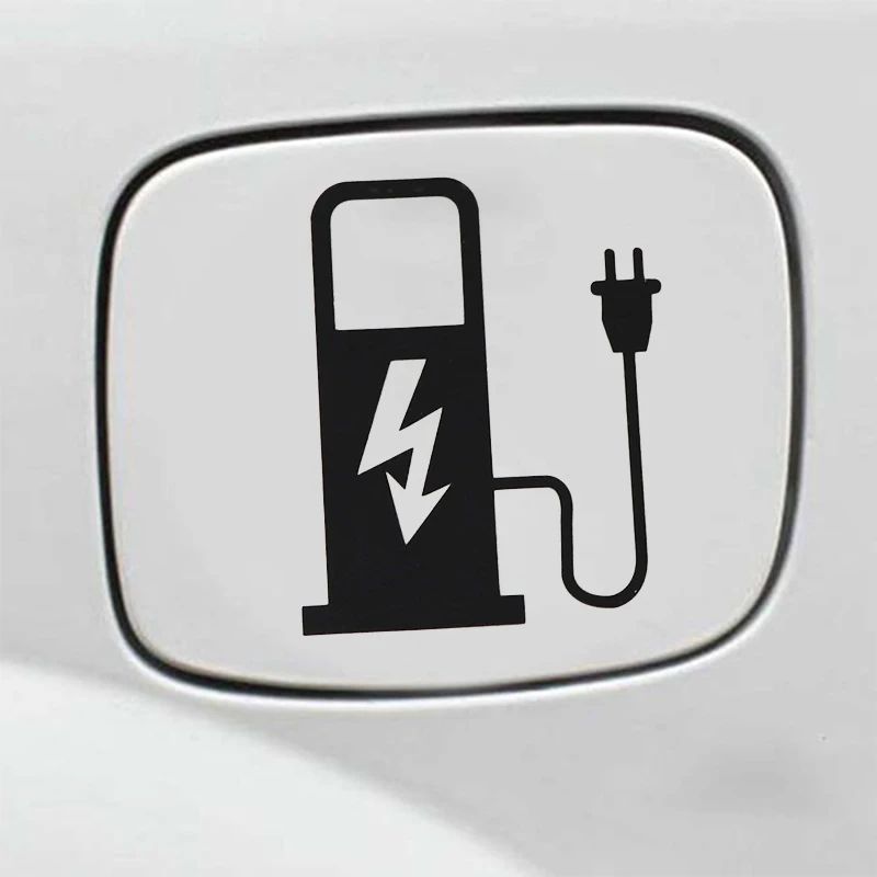 EV Battery Charger Funny electric vehicle sticker – Reflective EV decal for Car, Truck & Charging Port (4.7 x 3.9 in)