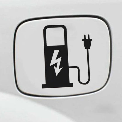 EV Battery Charger Funny electric vehicle sticker – Reflective EV decal for Car, Truck & Charging Port (4.7 x 3.9 in)