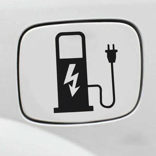 EV Battery Charger Funny electric vehicle sticker – Reflective EV decal for Car, Truck & Charging Port (4.7 x 3.9 in)