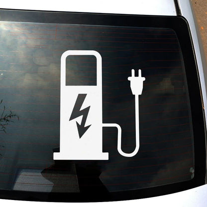EV Battery Charger Funny electric vehicle sticker – Reflective EV decal for Car, Truck & Charging Port (4.7 x 3.9 in)