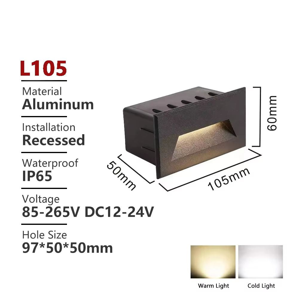 Waterproof Outdoor LED Stair Wall Light 3W/6W for Exterior Step Illumination
