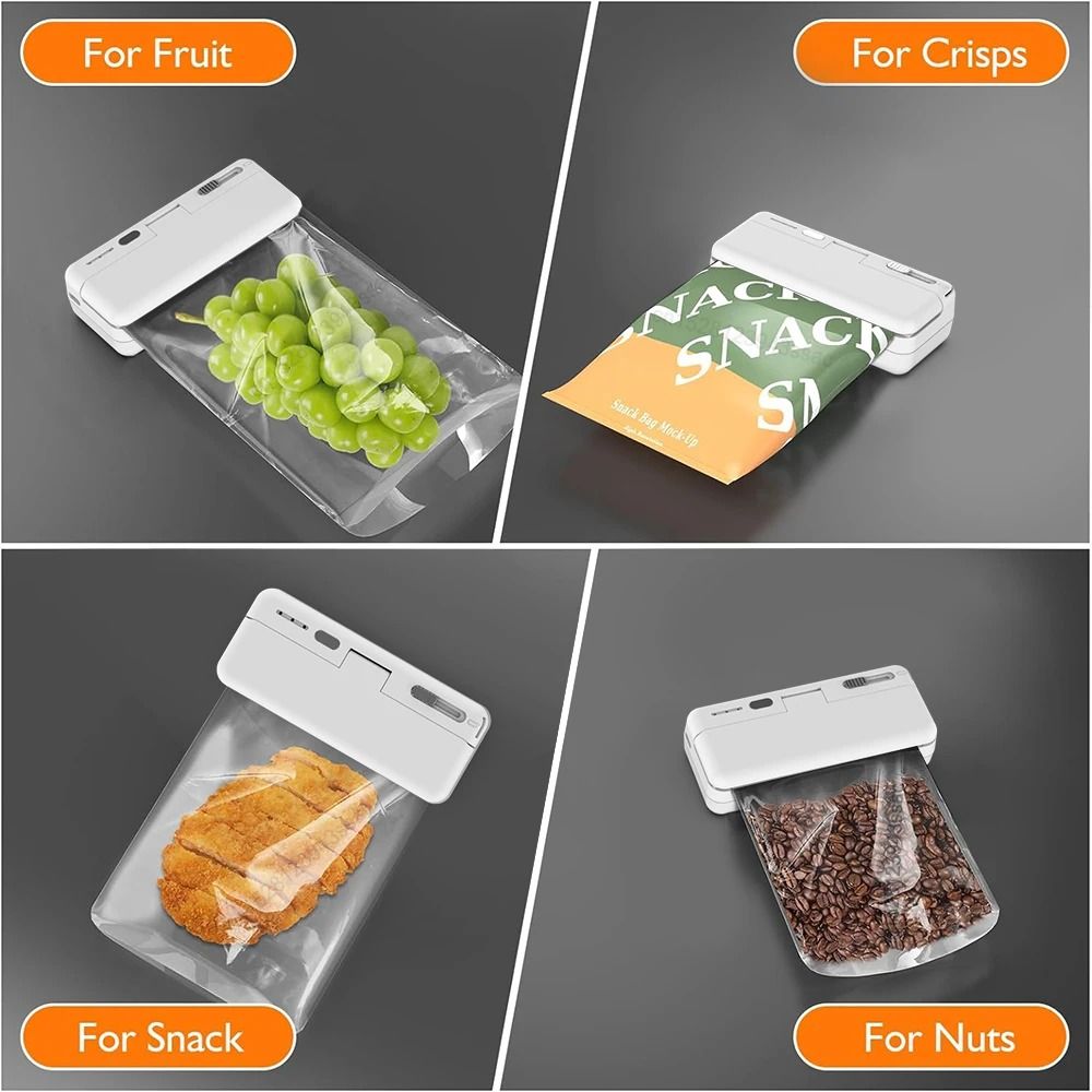 Mini 2 in 1 Plastic Bag Sealer USB Rechargeable Handheld Food Heat Sealer