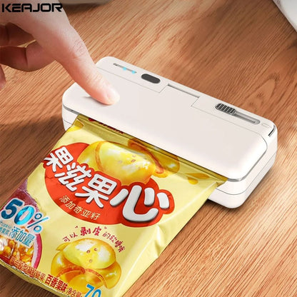 Mini 2 in 1 Plastic Bag Sealer USB Rechargeable Handheld Food Heat Sealer