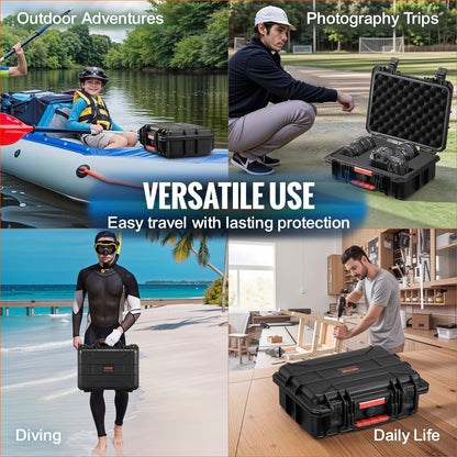 IP67 Waterproof Hard Protective Case with Pre-Cut Foam & Handles – Heavy Duty Travel Gear Box for Cameras & Tools