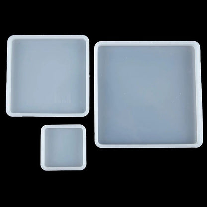 Square Silicone Resin Casting Mold Set for Coasters & Trays – Flexible Epoxy Mold for DIY Jewelry & Decor