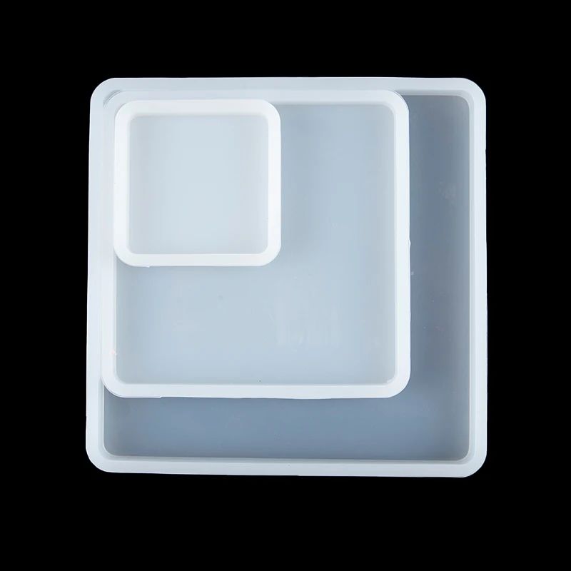 Square Silicone Resin Casting Mold Set for Coasters & Trays – Flexible Epoxy Mold for DIY Jewelry & Decor
