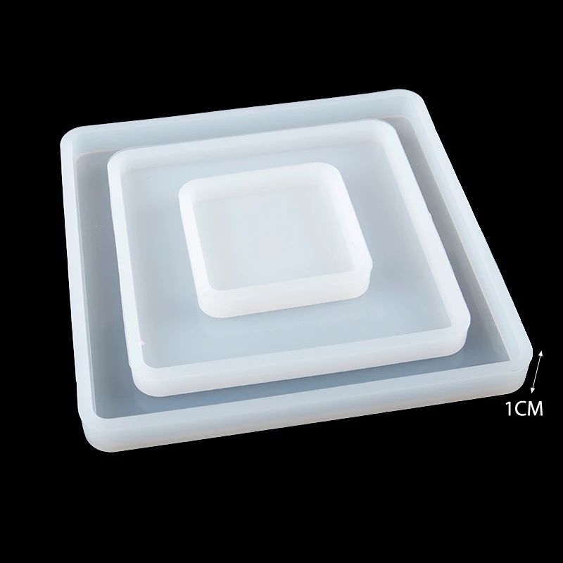 Square Silicone Resin Casting Mold Set for Coasters & Trays – Flexible Epoxy Mold for DIY Jewelry & Decor