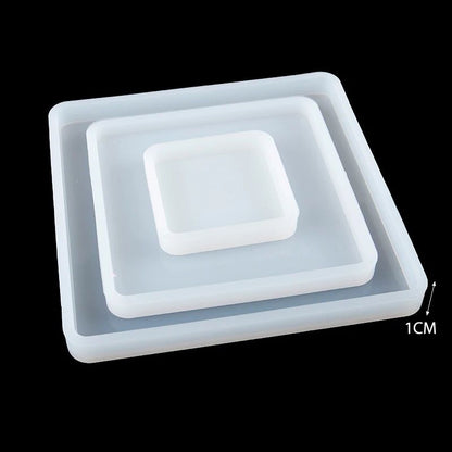 Square Silicone Resin Casting Mold Set for Coasters & Trays – Flexible Epoxy Mold for DIY Jewelry & Decor
