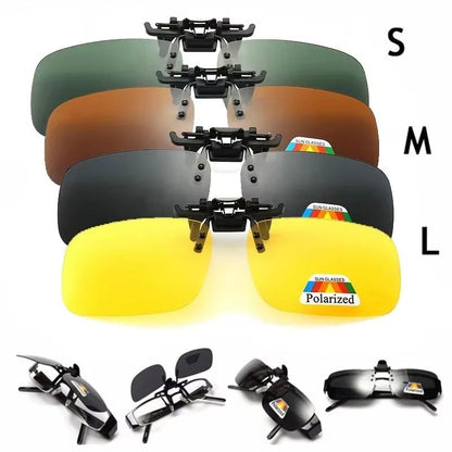 Clip-On Flip-Up Polarized Driving and Outdoor Sunglasses