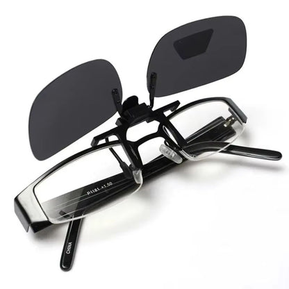 Clip-On Flip-Up Polarized Driving and Outdoor Sunglasses