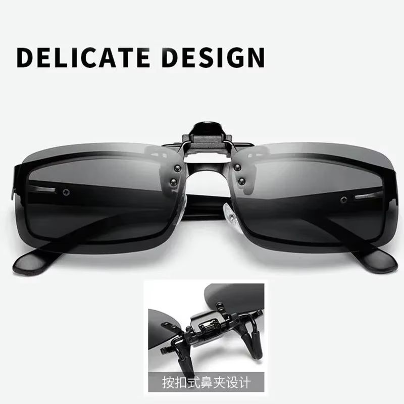 Clip-On Flip-Up Polarized Driving and Outdoor Sunglasses