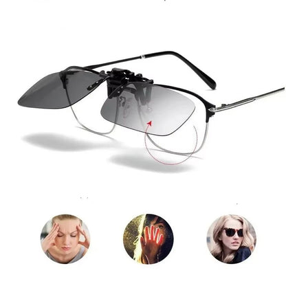 Clip-On Flip-Up Polarized Driving and Outdoor Sunglasses