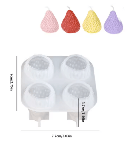 3D Strawberry Silicone Candle Mold for DIY Candle Making and Home Decor