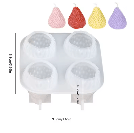3D Strawberry Silicone Candle Mold for DIY Candle Making and Home Decor