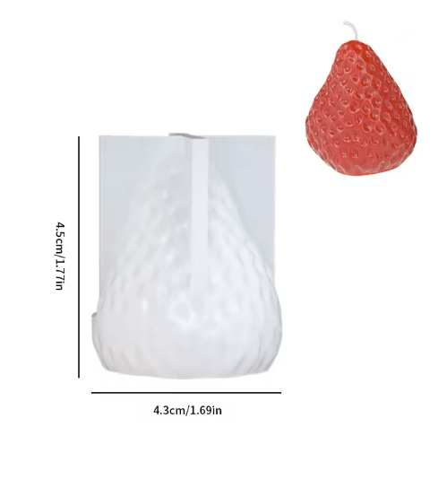 3D Strawberry Silicone Candle Mold for DIY Candle Making and Home Decor