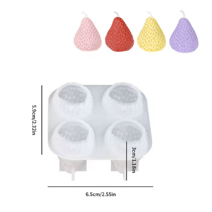 3D Strawberry Silicone Candle Mold for DIY Candle Making and Home Decor