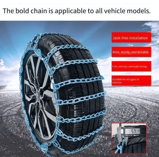 Thickened Anti Slip Tire Chains All Round Rubber Grip Chains for Pickup Sedan SUV and Minivan