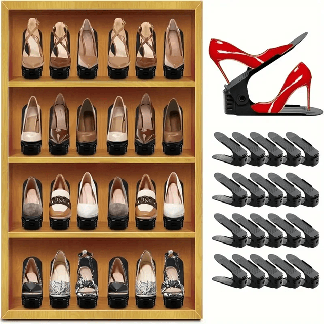 Adjustable Shoe Rack Organizers Space Saving Shoe Storage Set of 5
