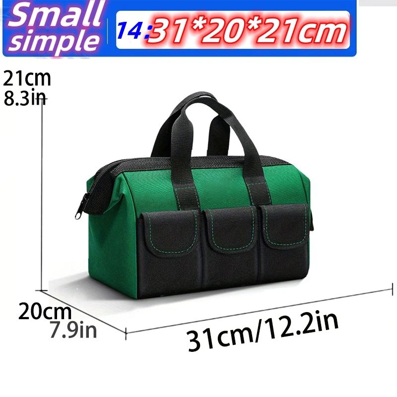23 Inches Heavy-Duty Waterproof Tool Bag | 1680D Oxford Large Capacity Electrician Storage Tote Wear-Resistant Toolkit